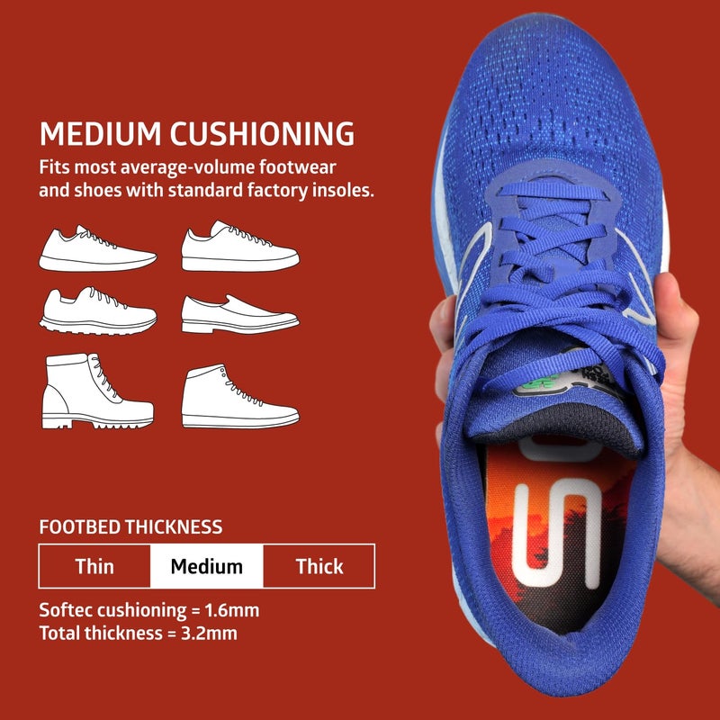 SOLE Performance Medium Insoles - Custom Moldable Orthotic Support for Any Arch Type, Plantar Fasciitis Relief - Mens Size 10/Womens Size 12, 1 Pair - Image 2